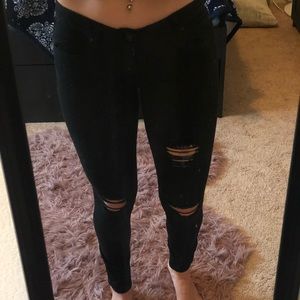Black ripped jeans